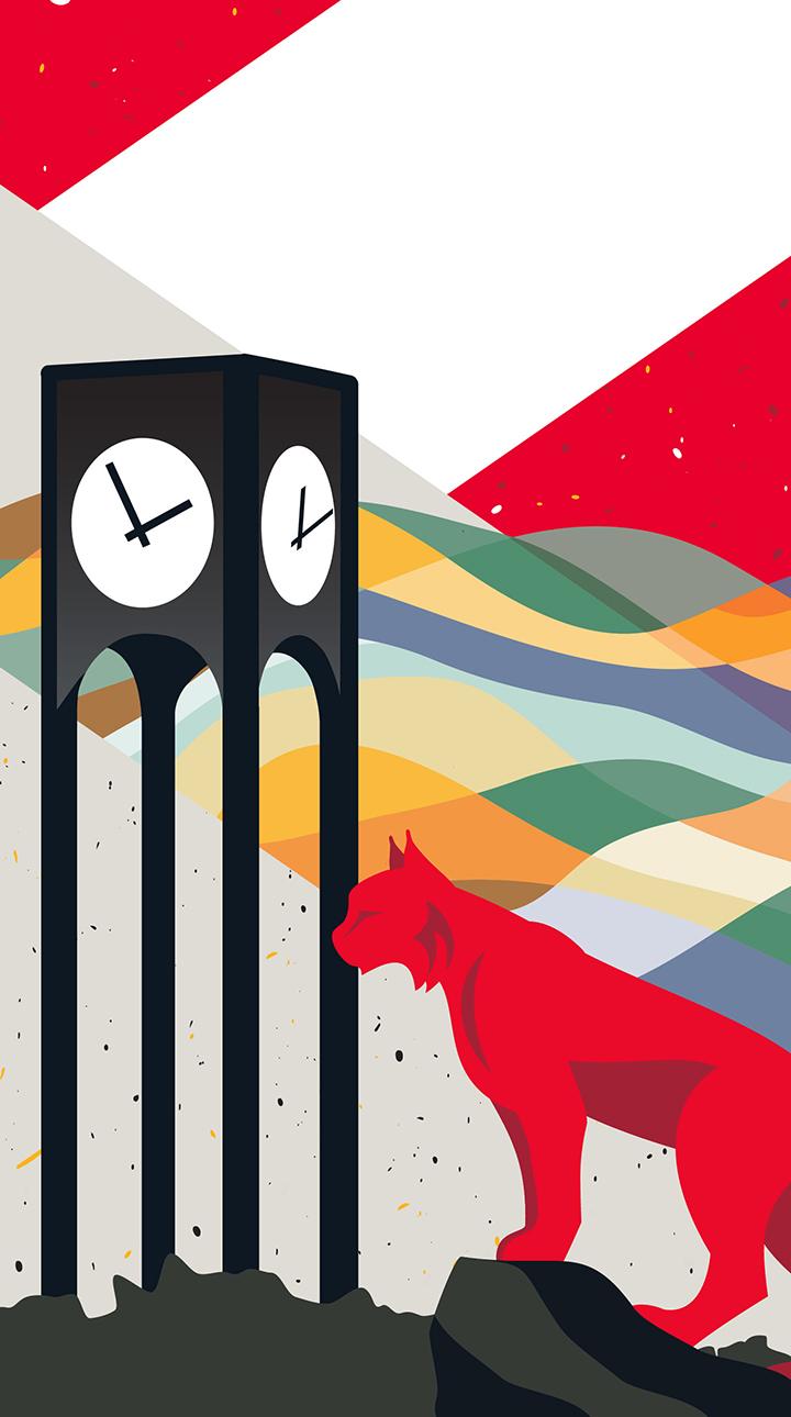 FSU Bobcat Clock Illustration